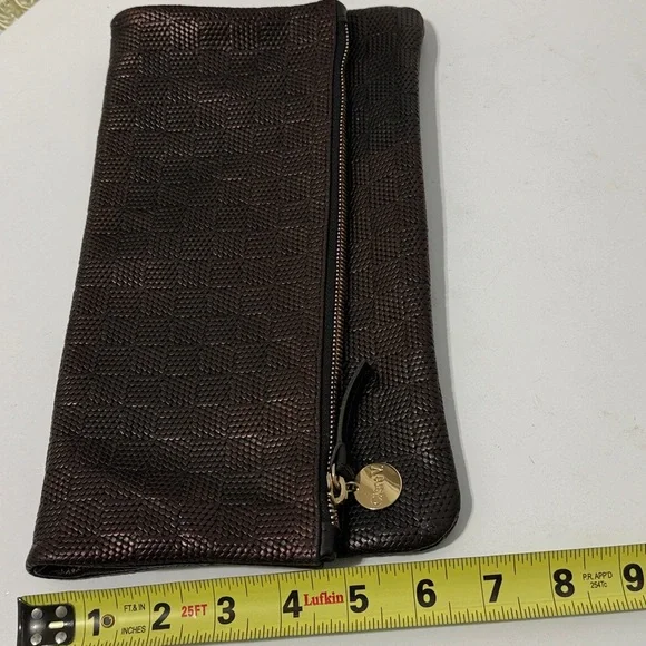 Clare V Cream Leather Tag on Blue Fabric worn once - Picture 7 of 11